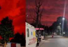 ¡Parece de película! El cielo de la India se tiñe de rojo intenso